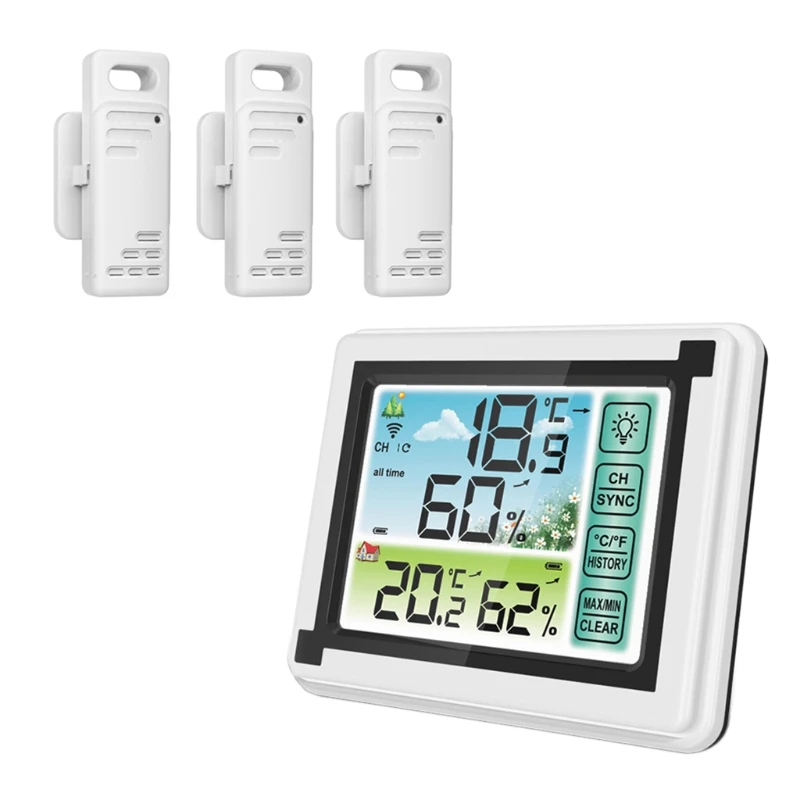 Wireless Weather Station Indoor Outdoor Thermometer Temperature Humidity Monitor
Wireless Weather Station Indoor Outdoor Thermometer Temperature Humidity Monitor