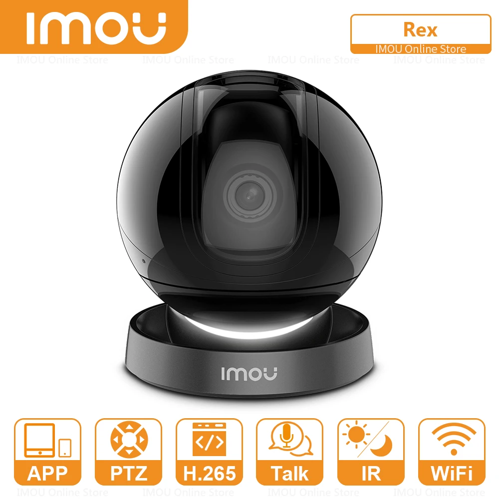 

Dahua Imou Indoor Auto Cruise Wifi Camera Panoramic View Built-in Siren Smart Tracking Two-Way Talk Ethernet Port Imou Rex 2MP