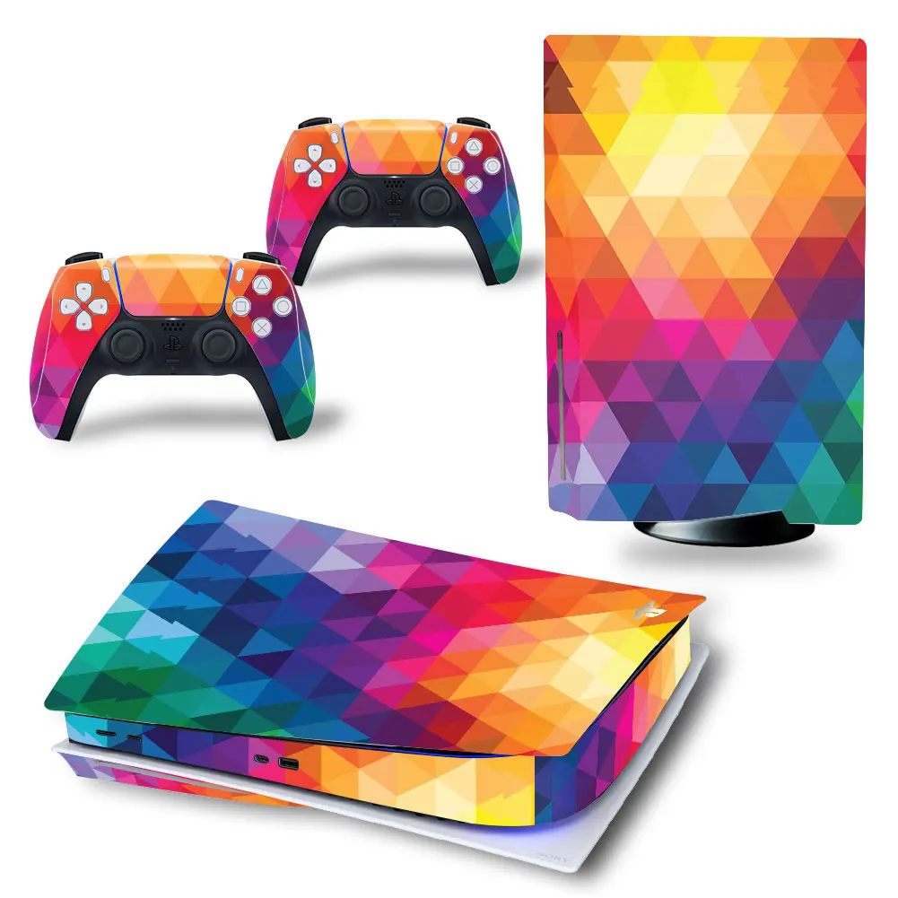 Color PS5 disk digital editon decal skin sticker for playstation 5 Console and two Controllers Vinyl stickers
Color PS5 disk digital editon decal skin sticker for playstation 5 Console and two Controllers Vinyl stickers