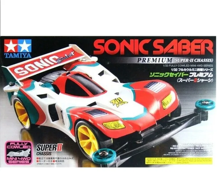 

Tamiya 1/32 Mini 4wd Sonic Saber 19432 S2 chassis Anime Action Figure Assemble Model Children's Toys Birthday Gift