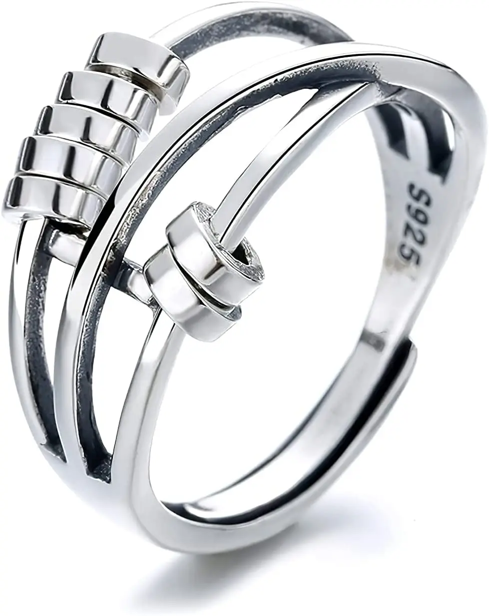 Silver Anti Anxiety Rings For Women Men Fidget Spinner Band Unisex Adjustable Stacking Spinning Worry Ring
Silver Anti Anxiety Rings For Women Men Fidget Spinner Band Unisex Adjustable Stacking Spinning Worry Ring