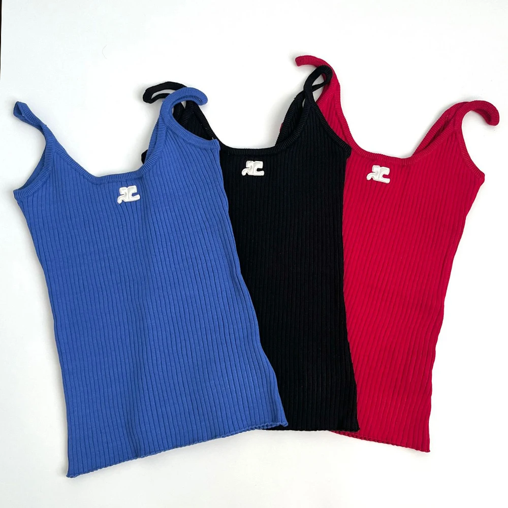 Summer Women Fashion Classic Trendy Luxury Designer Cloth Ribbed Embroidered suspenders knitted slim sexy bottoming undershirt
Summer Women Fashion Classic Trendy Luxury Designer Cloth Ribbed Embroidered suspenders knitted slim sexy bottoming undershirt