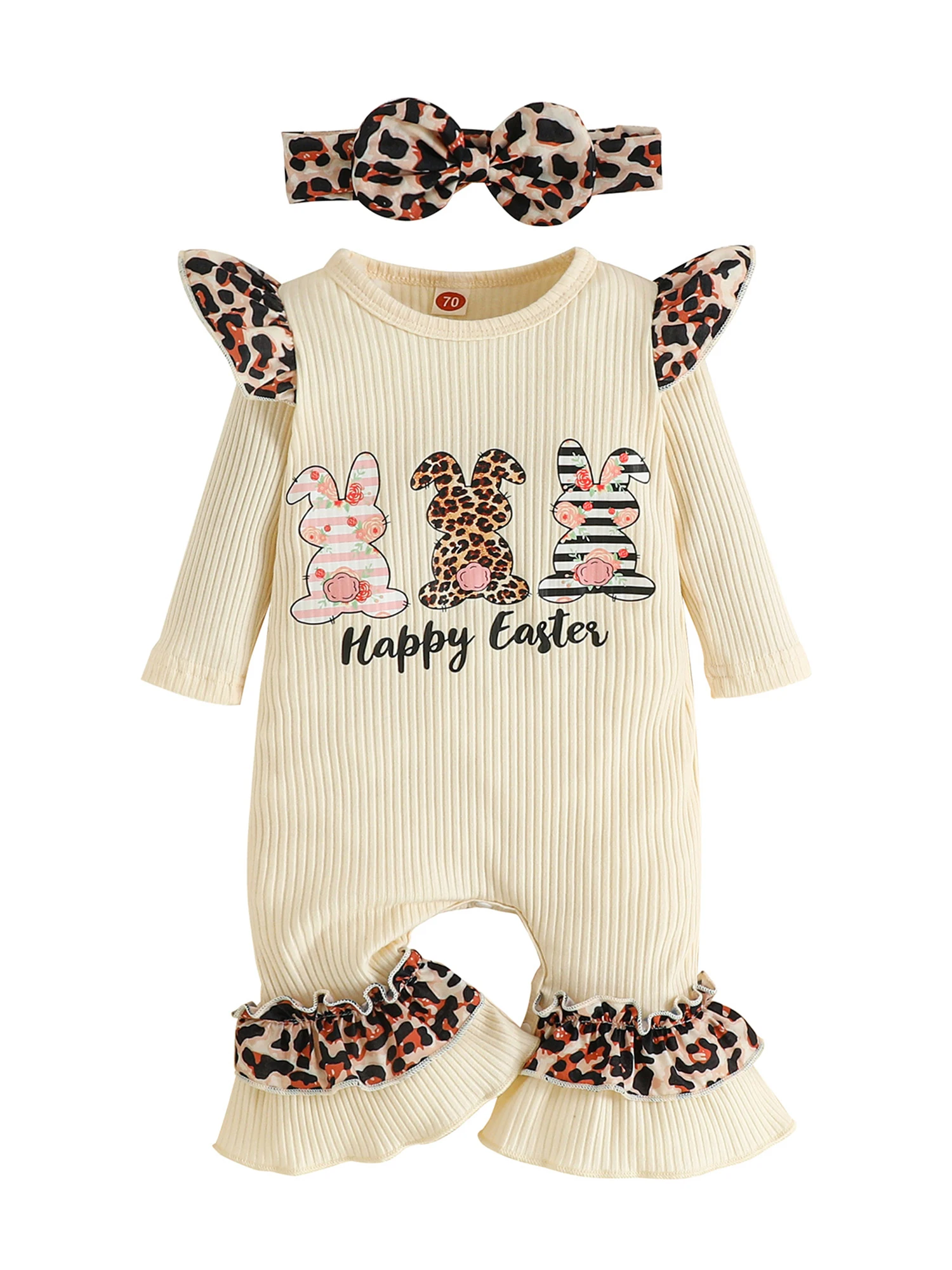 YILEEGOO Infant Baby Girls Easter Jumpsuit Letter Rabbit Print Long Sleeves Round Neck Ruffle Romper and Bow Headband Suit
YILEEGOO Infant Baby Girls Easter Jumpsuit Letter Rabbit Print Long Sleeves Round Neck Ruffle Romper and Bow Headband Suit