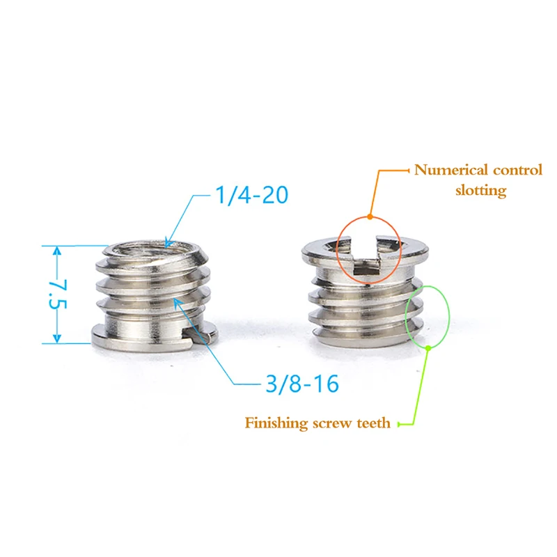 1/4 to 3/8 Inch Universal Camera Adapter Conversion Screw for DSLR Accessories Easy to Carry
1/4 to 3/8 Inch Universal Camera Adapter Conversion Screw for DSLR Accessories Easy to Carry