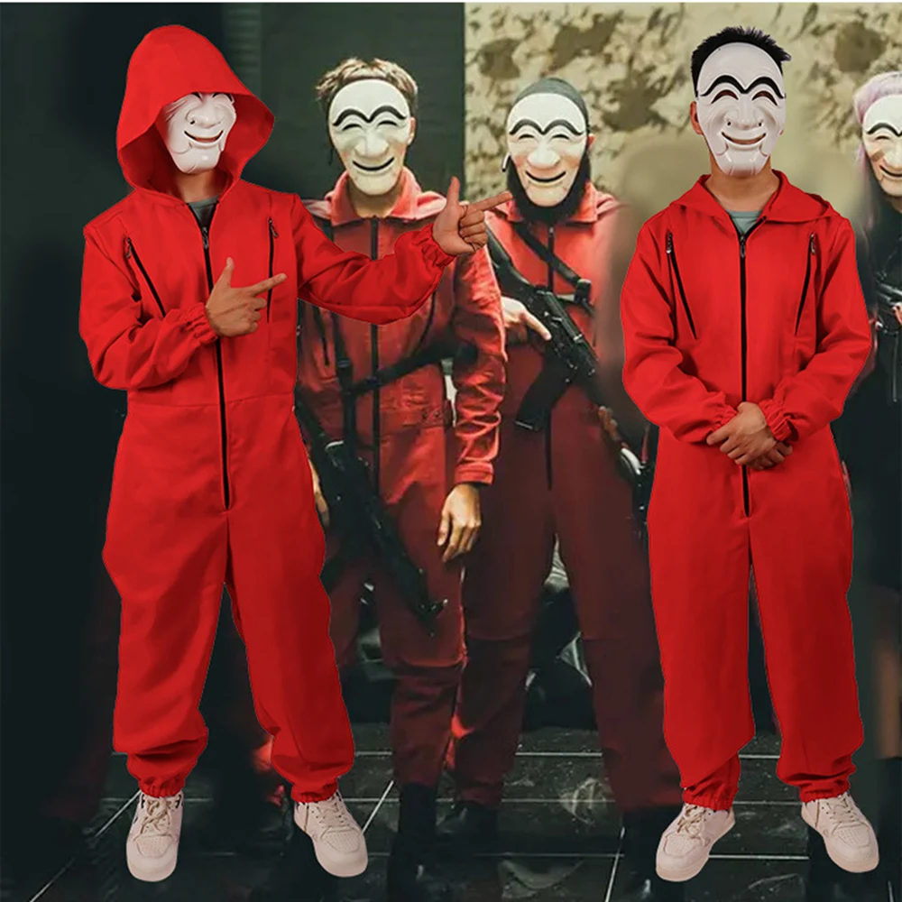 Anime Money Heist Korea Costume Mask Cosplay Joint Economic Area Salvador Dali La Casa De Papel Halloween Party Jumpsuit Costume
Anime Money Heist Korea Costume Mask Cosplay Joint Economic Area Salvador Dali La Casa De Papel Halloween Party Jumpsuit Costume