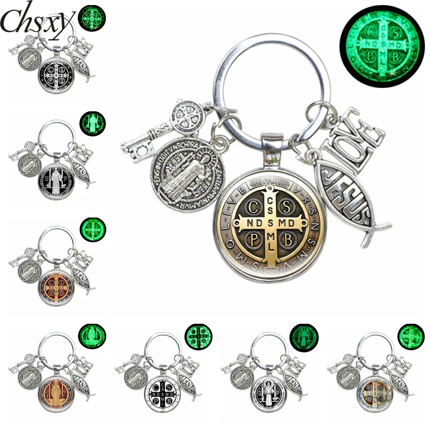 Luminous Saint Benedict Medallion Keychain Catholic San Benito Keyring I LOVE JESUS Charms Keyring Bag Pendant Accessories Gifts
Luminous Saint Benedict Medallion Keychain Catholic San Benito Keyring I LOVE JESUS Charms Keyring Bag Pendant Accessories Gifts