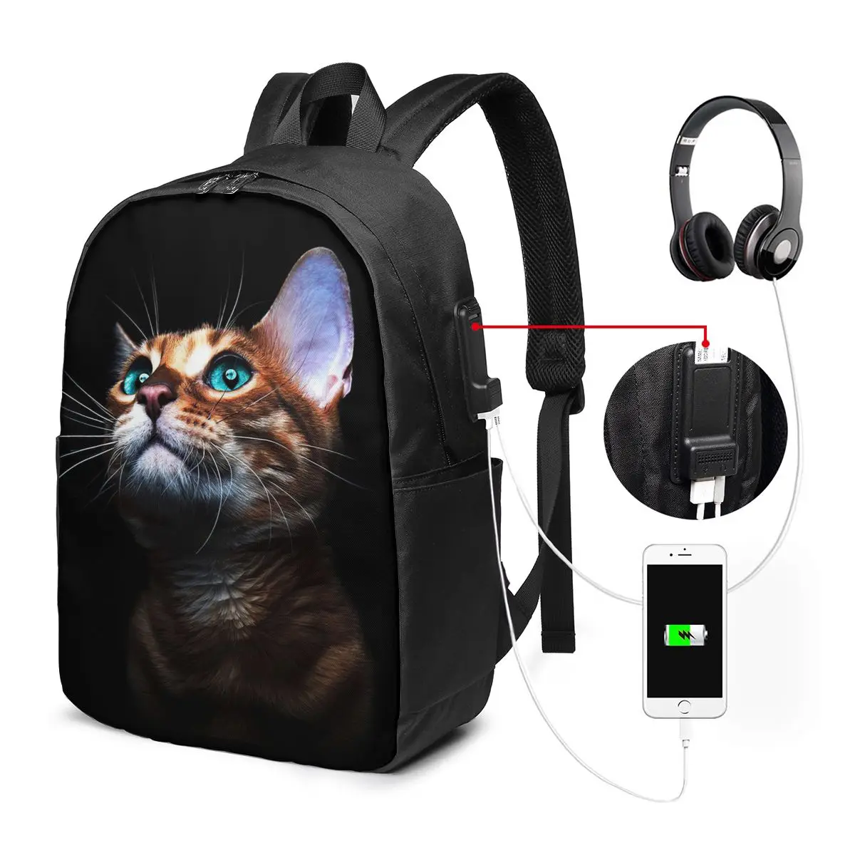 3D Cat Backpacks with USB Port 17 Laptop Backpacks for Women Teens School Backpack College Backpacks Casual Daypacks
3D Cat Backpacks with USB Port 17 Laptop Backpacks for Women Teens School Backpack College Backpacks Casual Daypacks