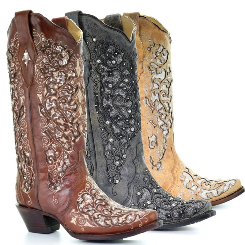 Women's Fashion Winter Thick Heel Embroidered Martin Boots Retro Western Cowboy Boots
Women's Fashion Winter Thick Heel Embroidered Martin Boots Retro Western Cowboy Boots
