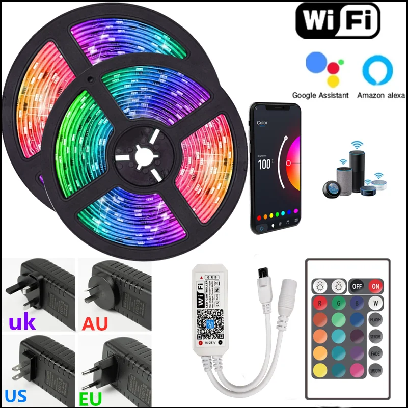 LED Light Strips Bluetooth RGB 5050 Flexible Alexa Voice Flexible Lamp Diode Tape For Festival Fita Home Decor Luz Decoration
LED Light Strips Bluetooth RGB 5050 Flexible Alexa Voice Flexible Lamp Diode Tape For Festival Fita Home Decor Luz Decoration