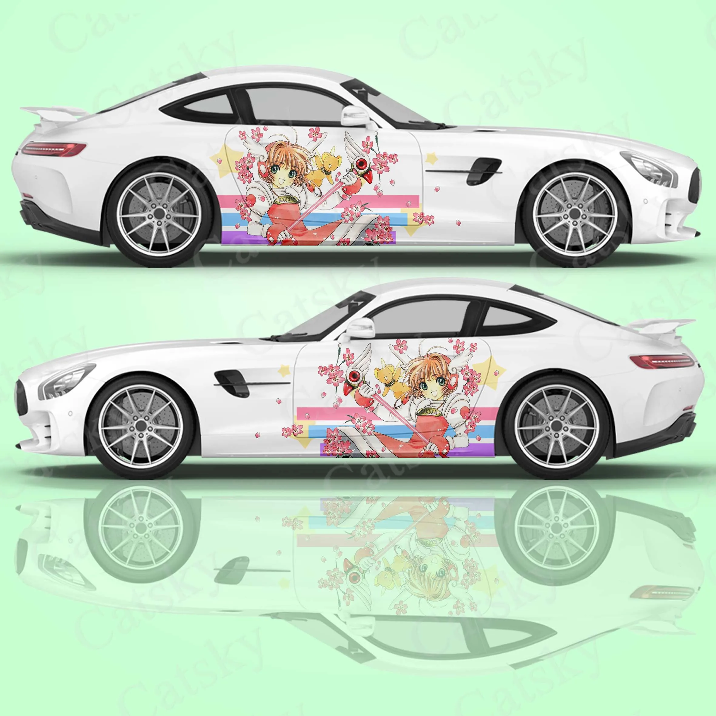 

Cardcaptor Sakura Car Sticker Fits Most Vehicle Wraps Side Vinyl Graphics Anime Girls Cartoon Stickers Decals