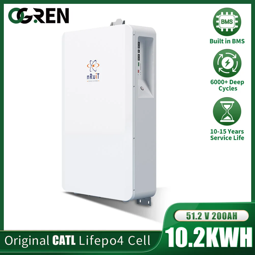 nRuit Lifepo4 Battery 12V 48V Powerwall 200Ah Battery Pack Deep Cycle Solar Backup Battery for off-grid whole house Solar Energy
nRuit Lifepo4 Battery 12V 48V Powerwall 200Ah Battery Pack Deep Cycle Solar Backup Battery for off-grid whole house Solar Energy
