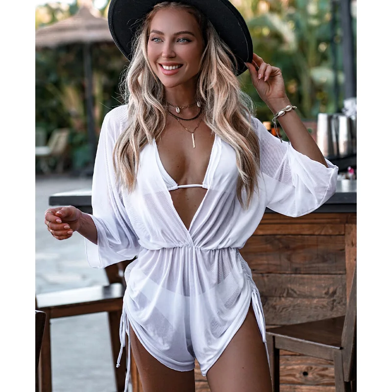 Fashion Three Piece Bikini Set With Cover Up White Halter Swimsuit Triangle Brazilian Biquini Swimwear Women Bather Bathing Suit
Fashion Three Piece Bikini Set With Cover Up White Halter Swimsuit Triangle Brazilian Biquini Swimwear Women Bather Bathing Suit