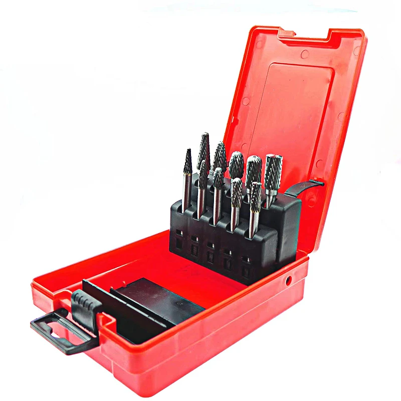 10 шт. 6*6/10 мм набор борфрез из карбида вольфрама ACEFL роторные напильники с двойным вырезом для полировки металла, фрезы, электроинструменты
10 шт. 6*6/10 мм набор борфрез из карбида вольфрама ACEFL роторные напильники с двойным вырезом для полировки металла, фрезы, электроинструменты