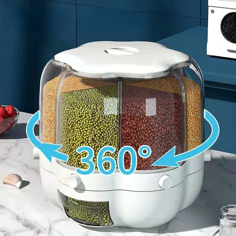 Separated Rice Bucket Rotating Compartment Storage Box Grain Rice Storage Bucket Kitchen Miscellaneous Grain Storage Bucket
Separated Rice Bucket Rotating Compartment Storage Box Grain Rice Storage Bucket Kitchen Miscellaneous Grain Storage Bucket