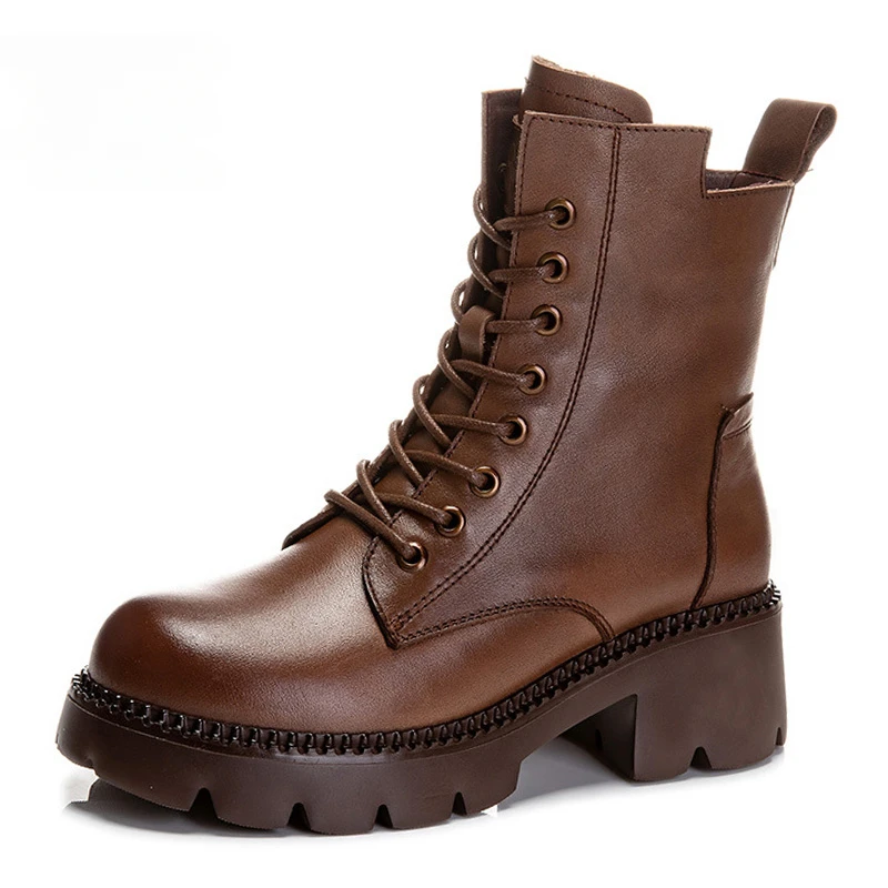 Boots Women Autumn Winter New Genuine Leather chunky Women Short Boots British Style Women Motorcycle Boots
Boots Women Autumn Winter New Genuine Leather chunky Women Short Boots British Style Women Motorcycle Boots