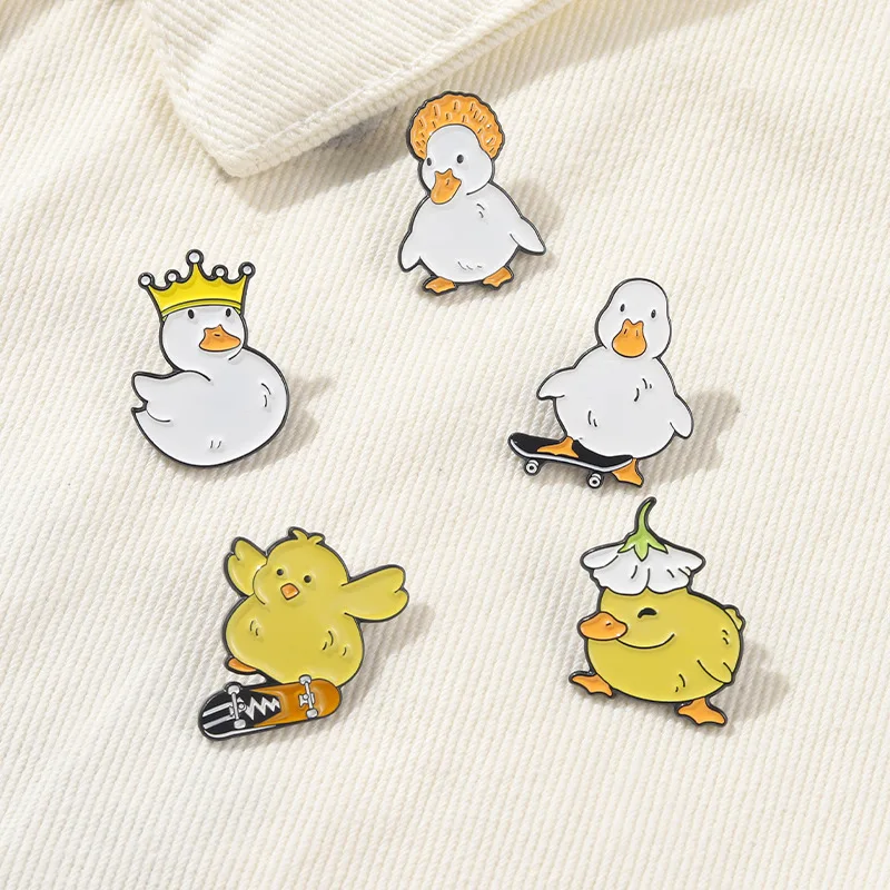 Cute Animal Enamel Pin Custom Naughty Skating Goose Chicken Duck Crown Brooch Cartoon Metal Funny Badge Jewelry Gifts for Kids
Cute Animal Enamel Pin Custom Naughty Skating Goose Chicken Duck Crown Brooch Cartoon Metal Funny Badge Jewelry Gifts for Kids