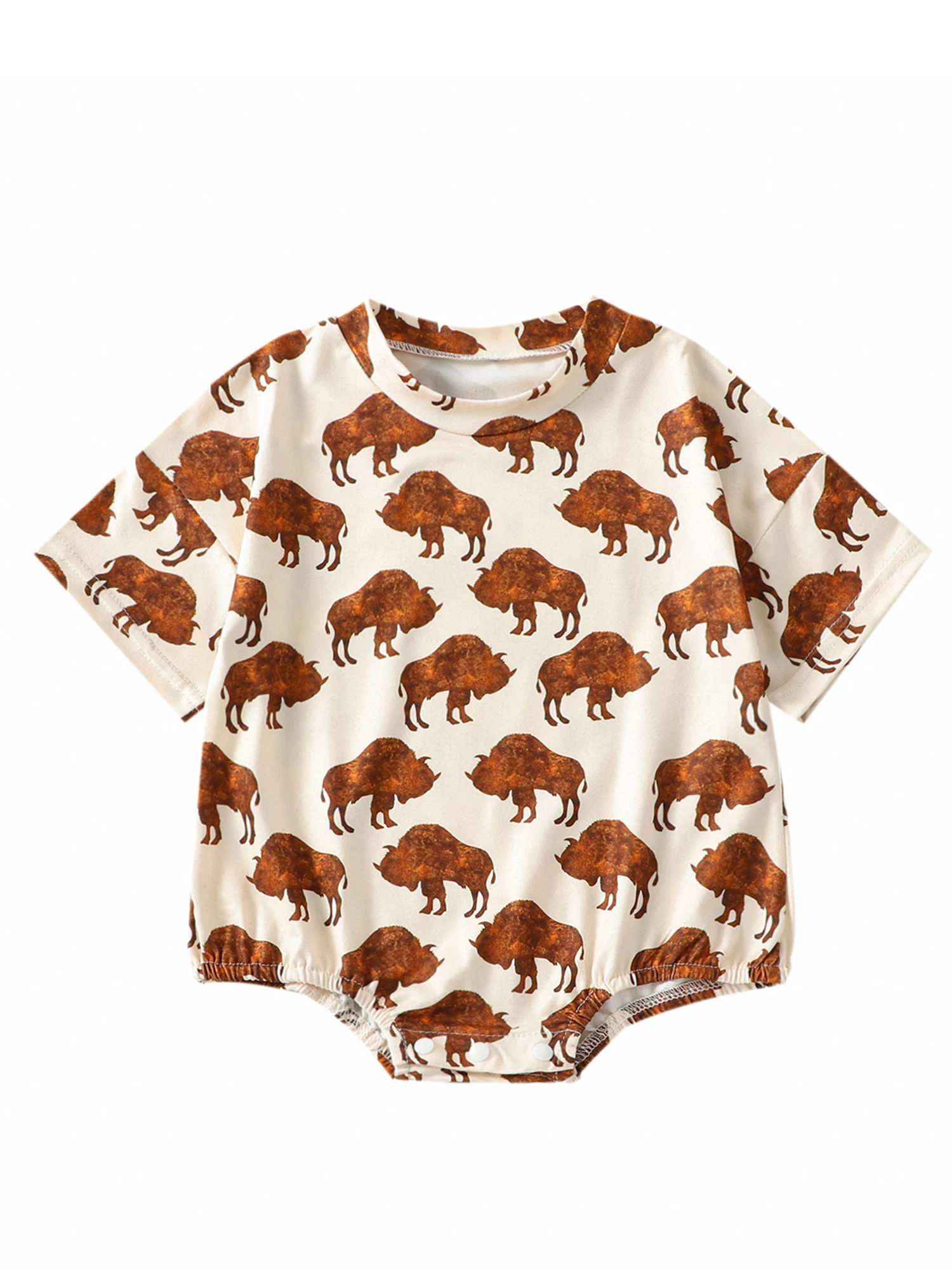 Cute and Comfy Unisex Western Style Cow Print Bubble Romper for Newborn Baby - Short Sleeve Bodysuit
Cute and Comfy Unisex Western Style Cow Print Bubble Romper for Newborn Baby - Short Sleeve Bodysuit