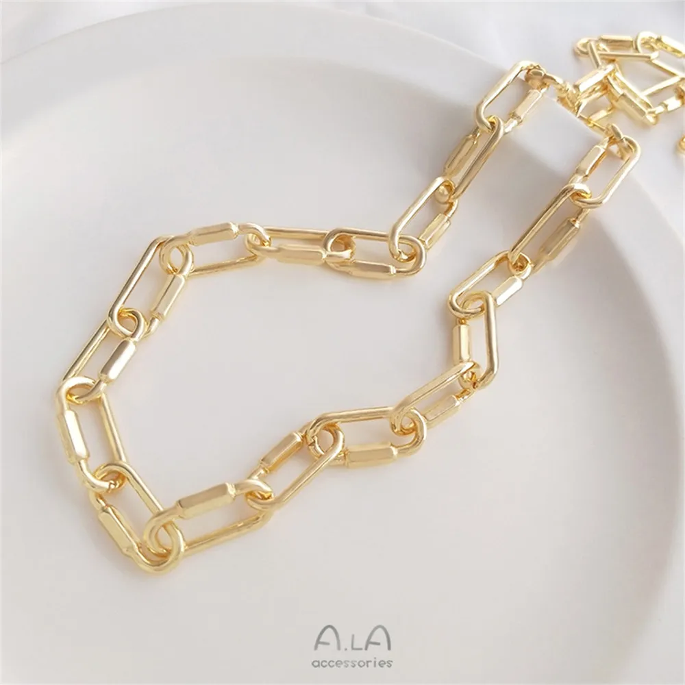 14K Gold-plated Long O-chain Oval Buckle Chain European and American Style Rough DIY Bracelet Necklace Hand Loose Chain
14K Gold-plated Long O-chain Oval Buckle Chain European and American Style Rough DIY Bracelet Necklace Hand Loose Chain