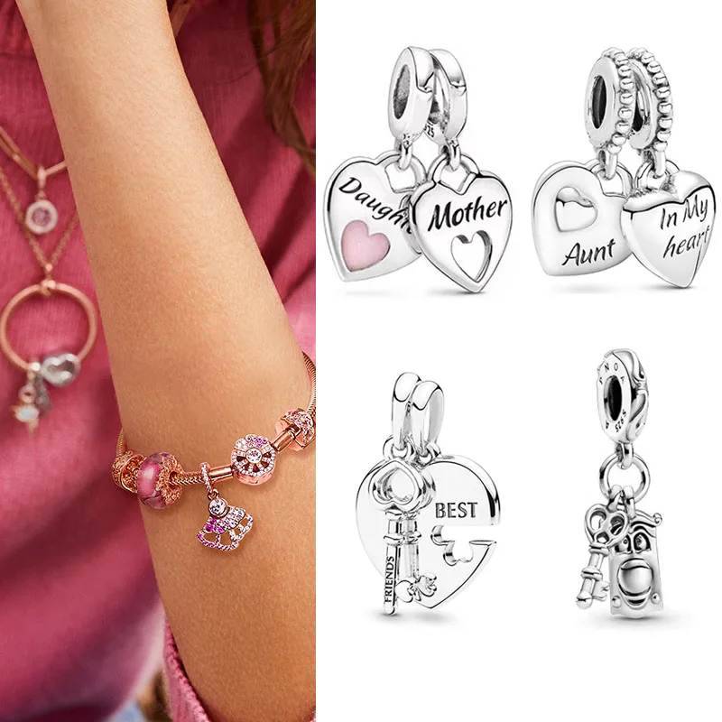100% 925 Sterling Silver Charm Creative Friend's Heart And Key Pendant Fit Pandora Women Bracelet & Necklace Diy Jewelry
100% 925 Sterling Silver Charm Creative Friend's Heart And Key Pendant Fit Pandora Women Bracelet & Necklace Diy Jewelry