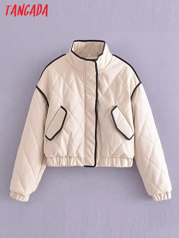 Tangada Women Oversized Faux Leather Crop Parkas Coat Vintage Long Sleeve 2022 Fashion Female Outwear QN176 
Tangada Women Oversized Faux Leather Crop Parkas Coat Vintage Long Sleeve 2022 Fashion Female Outwear QN176