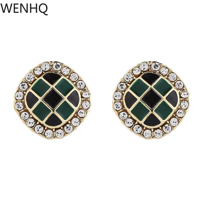 WENHQ Unique Design Rhinestone Green Enamel Stud Clip on Earrings No Pierced Cuff Earrings Comfortable Mosquito Coil Ear Clip
WENHQ Unique Design Rhinestone Green Enamel Stud Clip on Earrings No Pierced Cuff Earrings Comfortable Mosquito Coil Ear Clip