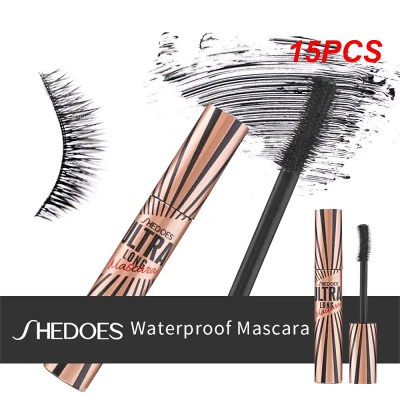 

15PCS Thick Curling Mascara Color Black Compact Appearance Curved Brush Head Waterproof And Sweat Resistant Natural And Slender