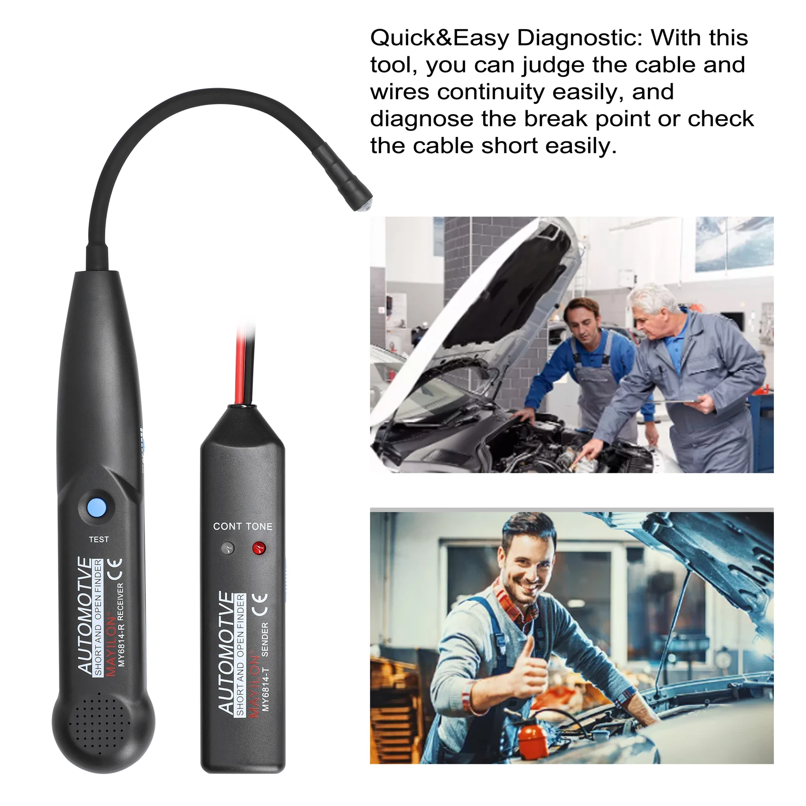 Automotive Short Open Finder Circuit Tester Wire Trackers With Probe Direct Current 42V Cable Diagnotor Short Circuit Detector
Automotive Short Open Finder Circuit Tester Wire Trackers With Probe Direct Current 42V Cable Diagnotor Short Circuit Detector