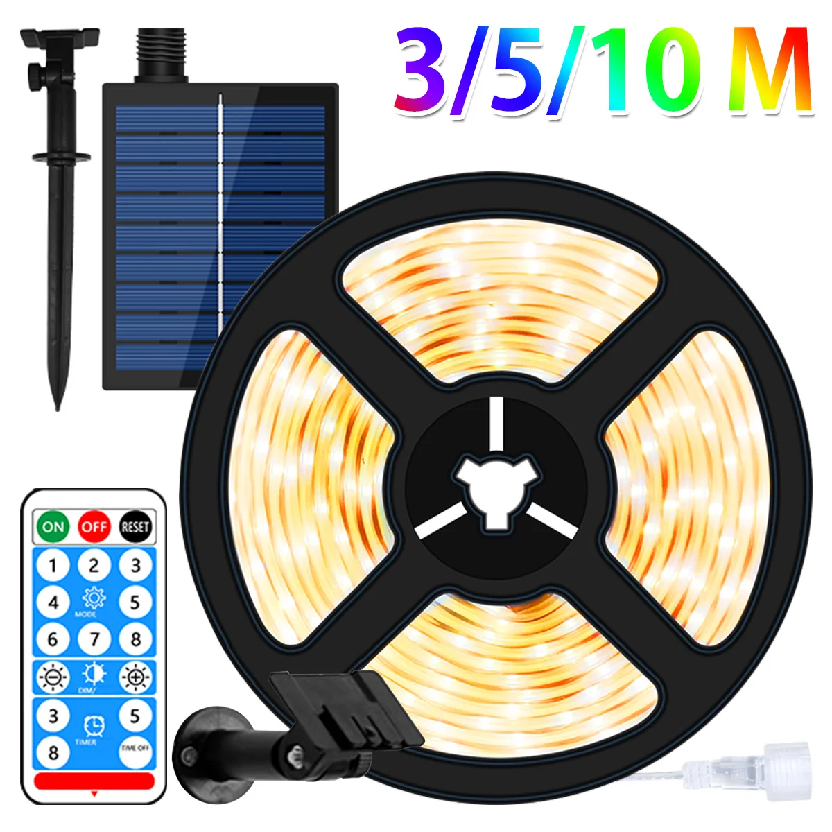 3/5/10M Solar Powered Strip Light Outdoor IP65 Waterproof LED Tape Lights Remote Control Warm White Tape Light Garden Decor
3/5/10M Solar Powered Strip Light Outdoor IP65 Waterproof LED Tape Lights Remote Control Warm White Tape Light Garden Decor