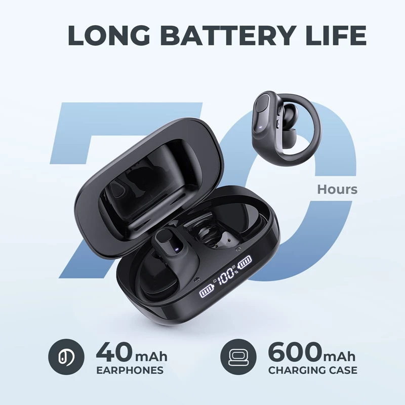 R8 Wireless Bluetooth Headset 70 hours long standby Bluetooth 5.3LED display IPX7 waterproof silicone ear hanging sports gaming
R8 Wireless Bluetooth Headset 70 hours long standby Bluetooth 5.3LED display IPX7 waterproof silicone ear hanging sports gaming