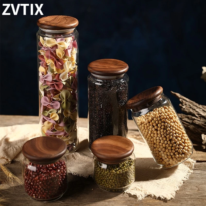 High Quality Clear Borosilicate Glass Bottle Wooden Lid Jars For Spices Kitchen Grain Storage Cans For Sweet Coffee Tea Cans New
High Quality Clear Borosilicate Glass Bottle Wooden Lid Jars For Spices Kitchen Grain Storage Cans For Sweet Coffee Tea Cans New