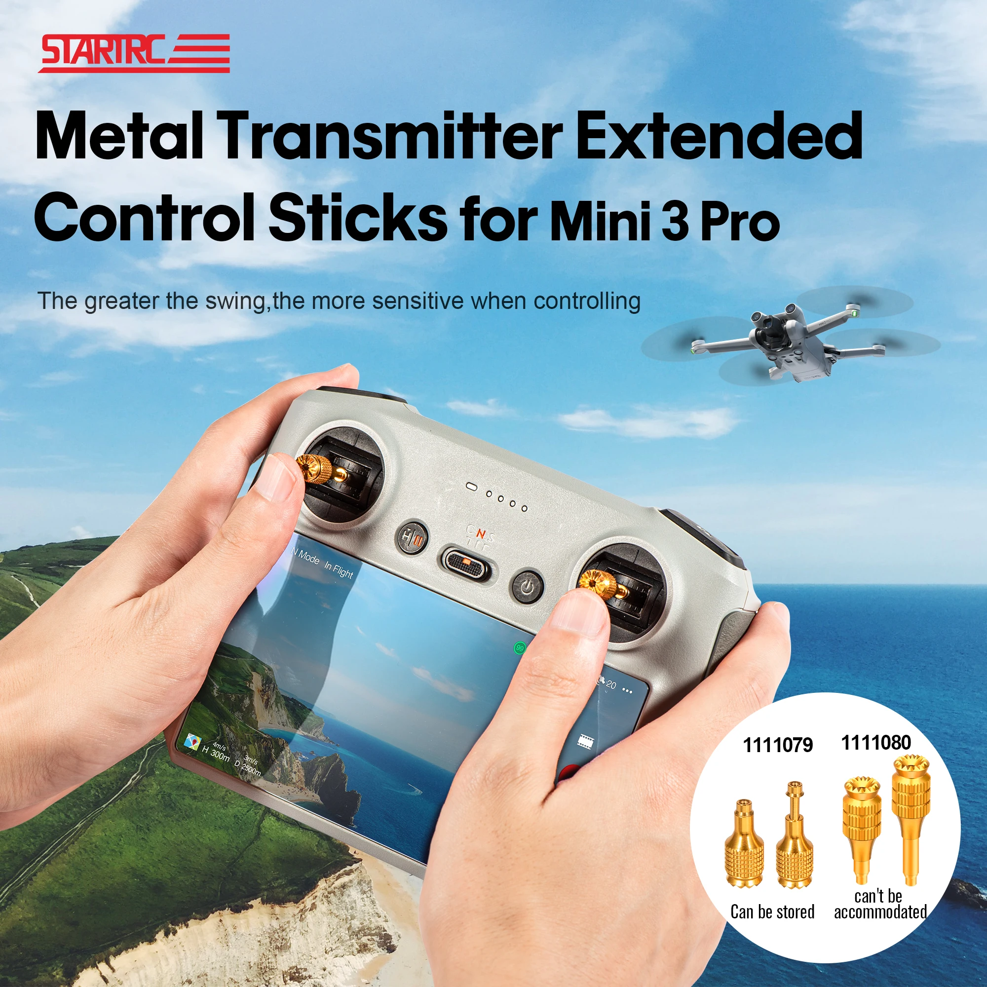 

For DJI Mini 3 PRO Remote Control Accessories Can Be Stored And Adjusted To Increase The Height Of The Remote Control Rod Pair