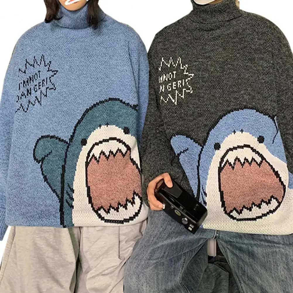 Spring Sweater High Collar Korean Style Thermal Cartoon Shark Print Autumn Sweater Sweater for School
Spring Sweater High Collar Korean Style Thermal Cartoon Shark Print Autumn Sweater Sweater for School