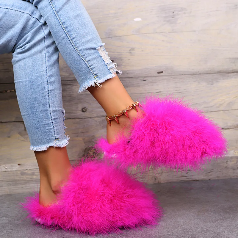 Winter Fluffy Luxury Fur Slippers Women Round Toe Mongolian Fur Slides Woman Shoes Women Flat Half Slippers
Winter Fluffy Luxury Fur Slippers Women Round Toe Mongolian Fur Slides Woman Shoes Women Flat Half Slippers