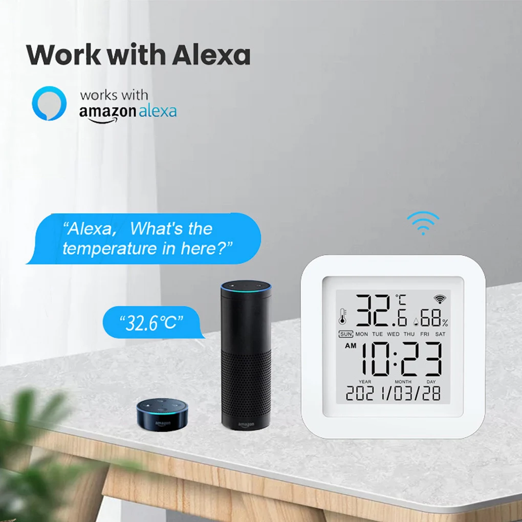 Tuya Living Room Digital Smart Thermometer Hygrometer Hotel 2.4Ghz Temperature Humidity Meter Electric Alarm Clock
Tuya Living Room Digital Smart Thermometer Hygrometer Hotel 2.4Ghz Temperature Humidity Meter Electric Alarm Clock