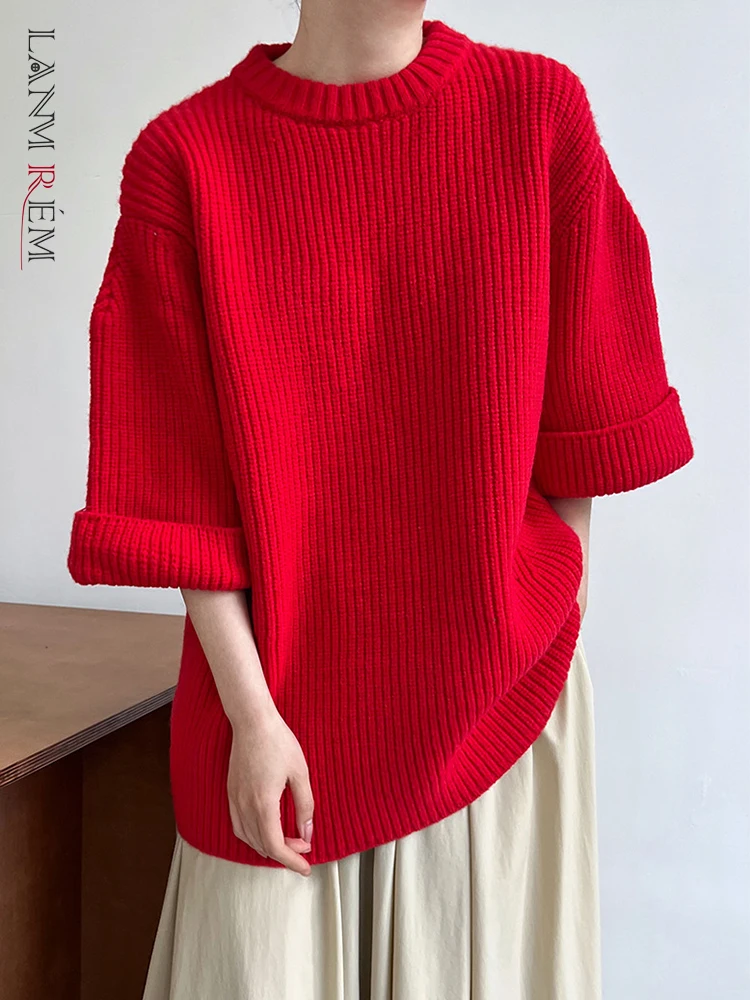 LANMREM Casual Knitting Sweater Women Round Neck Short Sleeves Solid Color Loose Pullover 2023 Autumn New Clothing 2AA1631
LANMREM Casual Knitting Sweater Women Round Neck Short Sleeves Solid Color Loose Pullover 2023 Autumn New Clothing 2AA1631