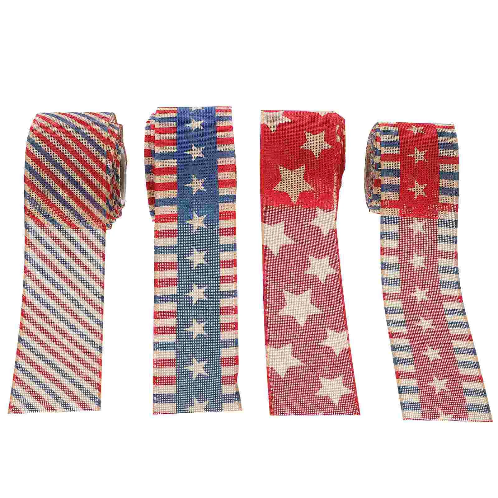4 Pcs Linen Stripes American Flag Theme Stripes American Flag Stripes DIY Ribbon
4 Pcs Linen Stripes American Flag Theme Stripes American Flag Stripes DIY Ribbon