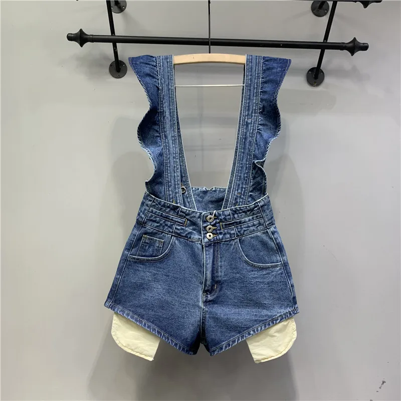 Ruffled Denim Shorts 2022 Summer New Dark Blue Fashion High Waist Wide Leg A- Line Pants Street Girls Straps Shorts Casual Jeans
Ruffled Denim Shorts 2022 Summer New Dark Blue Fashion High Waist Wide Leg A- Line Pants Street Girls Straps Shorts Casual Jeans