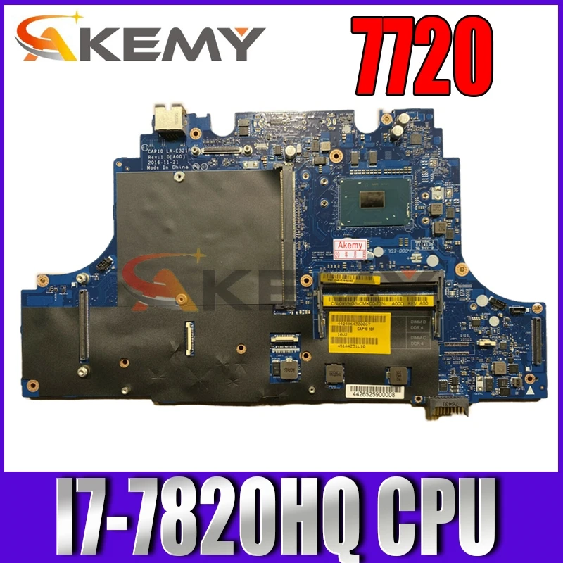 CN-07PGM9 07PGM9 7PGM9 For Precision 7720 Laptop motherboard CAP10 LA-E321P With SR32N I7-7820HQ CPU 100% full Tested
CN-07PGM9 07PGM9 7PGM9 For Precision 7720 Laptop motherboard CAP10 LA-E321P With SR32N I7-7820HQ CPU 100% full Tested