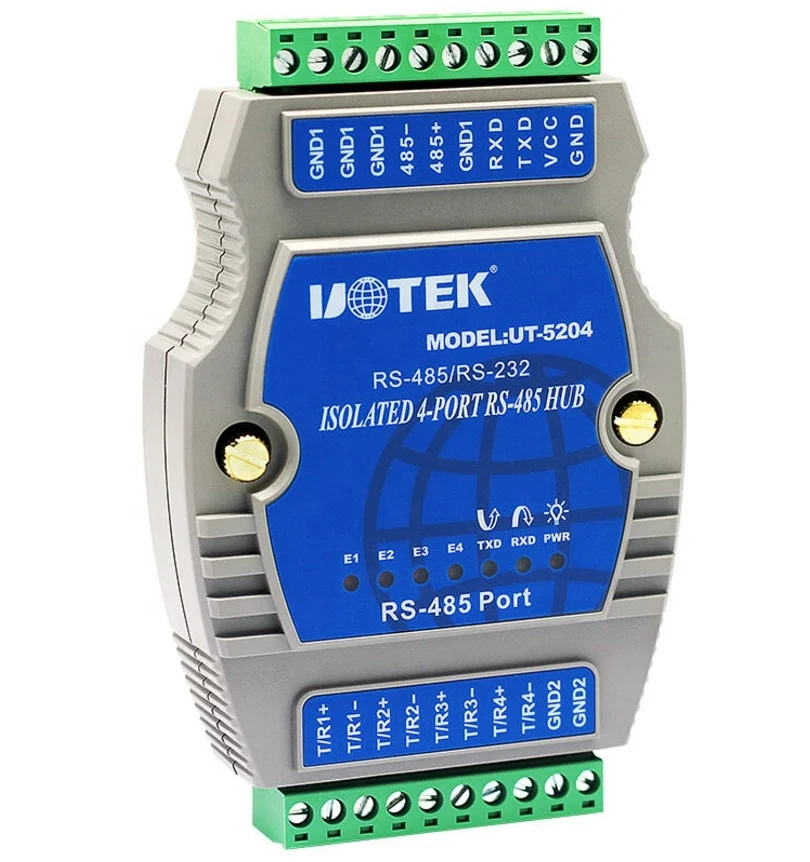 RS-232/RS-485 to 4 Ports RS-485 Hub (Din Rail) 4Port RS485 HUB Instruction 600W lightning surge protection each line Isolated
RS-232/RS-485 to 4 Ports RS-485 Hub (Din Rail) 4Port RS485 HUB Instruction 600W lightning surge protection each line Isolated