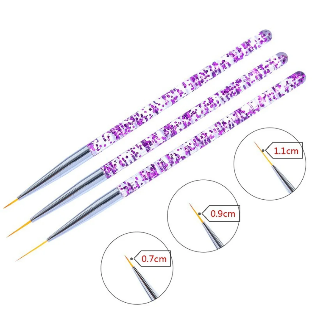 3pcs Line Drawing Brush Nail Art Brush Set 3D Tips French Stripe Purple/Blue Sequins Paiting Pen UV Gel Brushes Manicure Tools
3pcs Line Drawing Brush Nail Art Brush Set 3D Tips French Stripe Purple/Blue Sequins Paiting Pen UV Gel Brushes Manicure Tools