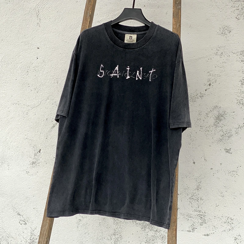 New Silent Mass SAINT MICHAEL Vintage Retro Oversized Loose Tee Tops T-shirt for Men
New Silent Mass SAINT MICHAEL Vintage Retro Oversized Loose Tee Tops T-shirt for Men