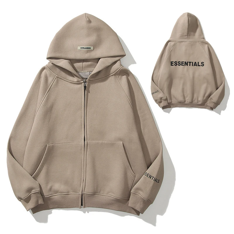 Men Hoodies Full-Zip Casual Solid Hooded Sweatshirt Essentials Hoodie Men Women High Street Loose Oversized Fleece Jackets
Men Hoodies Full-Zip Casual Solid Hooded Sweatshirt Essentials Hoodie Men Women High Street Loose Oversized Fleece Jackets