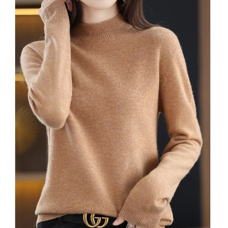 Sweater Women's Half-Neck Pullover Loose Knit Bottoming Shirt Autumn Winter Long Sleeves Threaded Cashmere Tops
Sweater Women's Half-Neck Pullover Loose Knit Bottoming Shirt Autumn Winter Long Sleeves Threaded Cashmere Tops