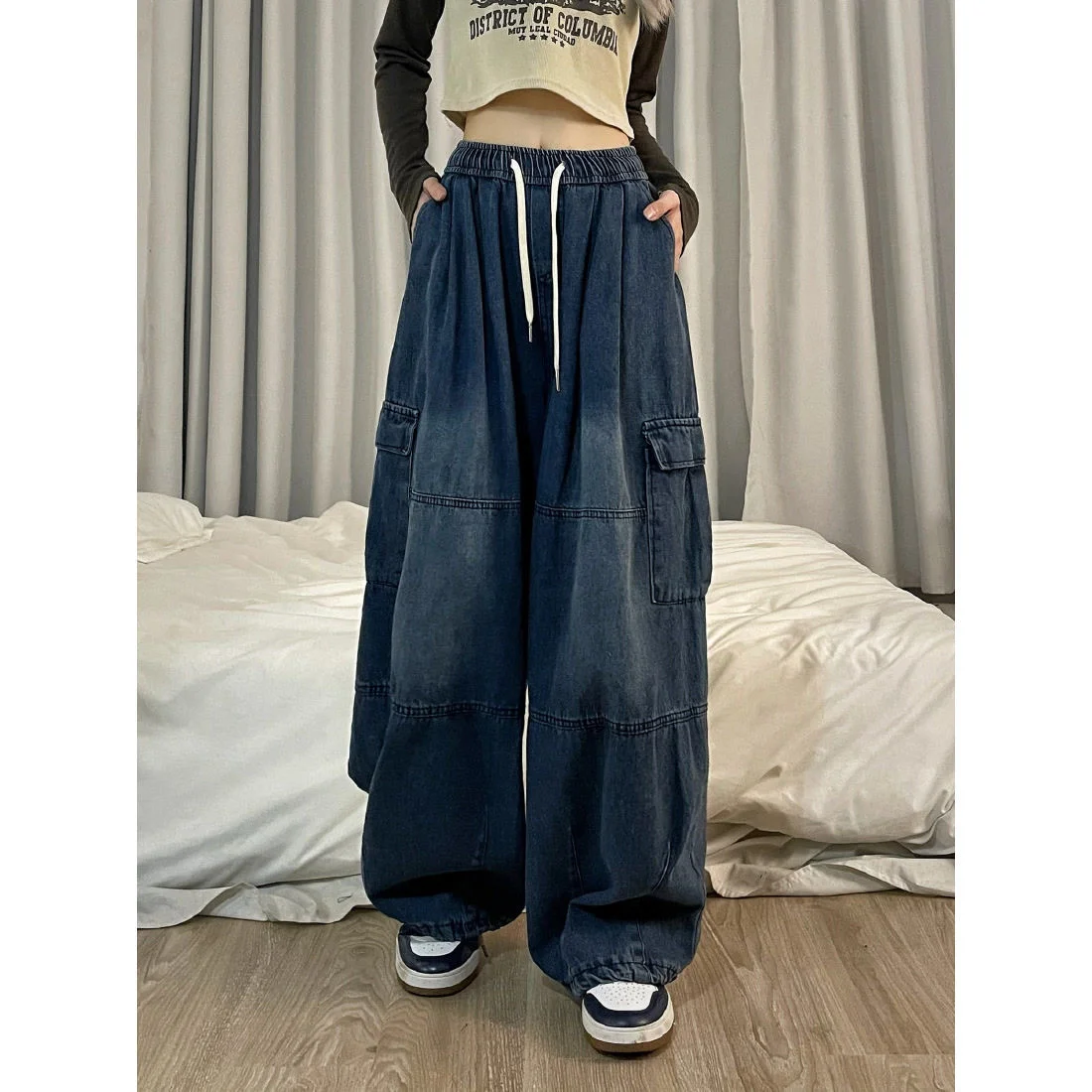 Cargo Pants Women Clothing Street Vintage Washed Old Multi Pocket High Waisted Jeans Woman Casual Wide Leg Baggy Jeans Women
Cargo Pants Women Clothing Street Vintage Washed Old Multi Pocket High Waisted Jeans Woman Casual Wide Leg Baggy Jeans Women