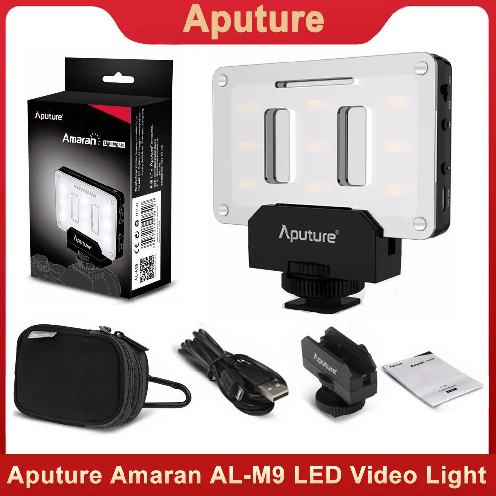Aputure Amaran AL-M9 светильник TLCI/CRI 95 + накамерный мини заполнясветильник 5500K карманный светодиодный светильник для камеры Canon
Aputure Amaran AL-M9 светильник TLCI/CRI 95 + накамерный мини заполнясветильник 5500K карманный светодиодный светильник для камеры Canon