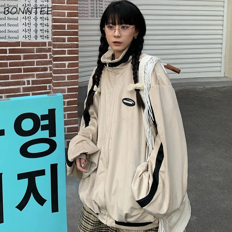 Jackets Women Aesthetic Vintage Harajuku Korean Retro Patchwork All-match Couples Stand Collar Hipster Leisure Cozy Outerwear
Jackets Women Aesthetic Vintage Harajuku Korean Retro Patchwork All-match Couples Stand Collar Hipster Leisure Cozy Outerwear