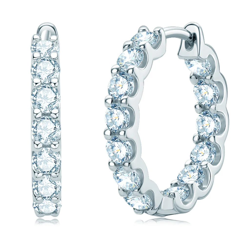 M-JAJA Hoops 100% 925 Sterling Silver Real 3mm Moissanite Earrings Women Sparkling Jewelry Gifts GRA Certificate 14K Gold Plated
M-JAJA Hoops 100% 925 Sterling Silver Real 3mm Moissanite Earrings Women Sparkling Jewelry Gifts GRA Certificate 14K Gold Plated