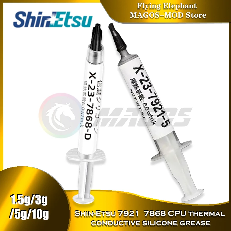 Japan ShinEtsu 7921 7868 Thermal Paste Conductive Silicone Grease Computer CPU GPU Core Cooling 1.5g/3g/5g/10g Cooler Artifact
Japan ShinEtsu 7921 7868 Thermal Paste Conductive Silicone Grease Computer CPU GPU Core Cooling 1.5g/3g/5g/10g Cooler Artifact