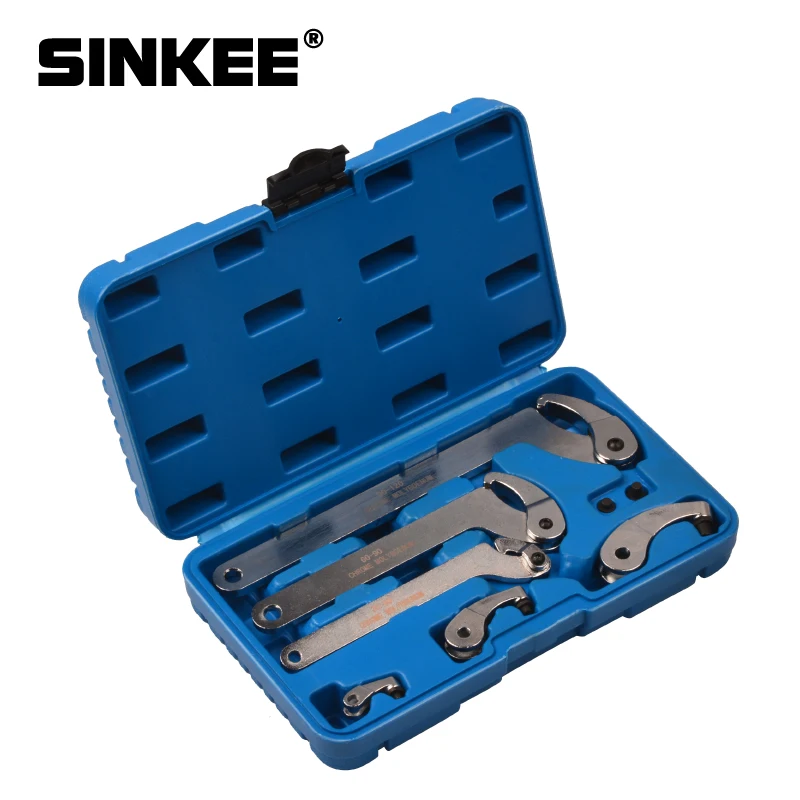 35-120mm Adjustable Wrench Tool Kit Hook And Pin Jaw Wrench Spanner C Spanner Tool Set For Locking Nut 6pcs
35-120mm Adjustable Wrench Tool Kit Hook And Pin Jaw Wrench Spanner C Spanner Tool Set For Locking Nut 6pcs