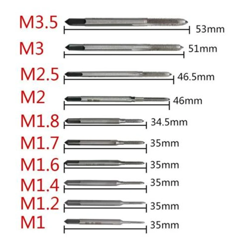 10pcs Straight Fluted Taps Mini M1-M3.5 Industrial Drill Bits Set Electric Hand Tools Spiral Flute Screw Drill Set Tools
10pcs Straight Fluted Taps Mini M1-M3.5 Industrial Drill Bits Set Electric Hand Tools Spiral Flute Screw Drill Set Tools